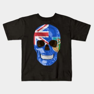 Montserrat Flag Skull - Gift for Montserratian With Roots From Montserrat Kids T-Shirt